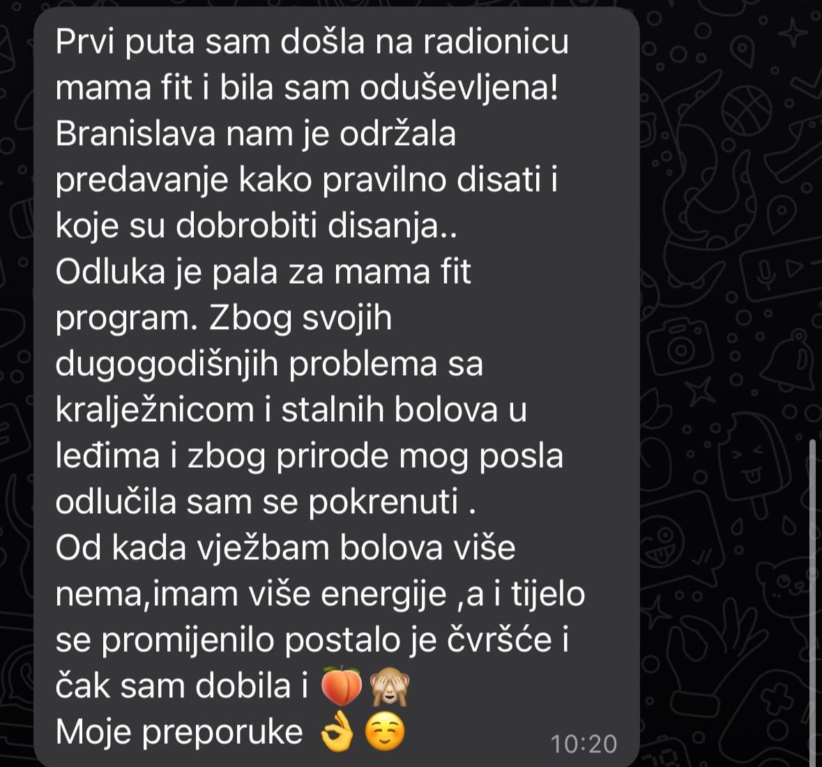 Poruka MamaFit mame 5