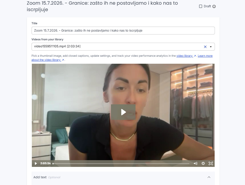 Nedeljni Zoom uživo — sredom